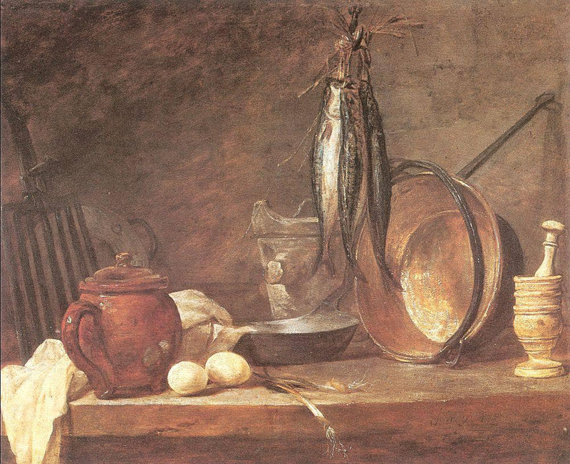 Still life: Fast Day Menu by Jean-Baptiste-Simeon Chardin — Oil Painting Reproduction