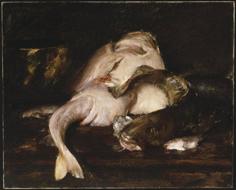 Still Life, Fish by William Merritt Chase — Oil Painting Reproduction