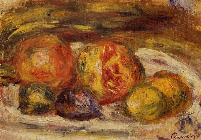 Still Life Pomegranate, Figs and Apples by Pierre-Auguste Renoir — Oil Painting Reproduction