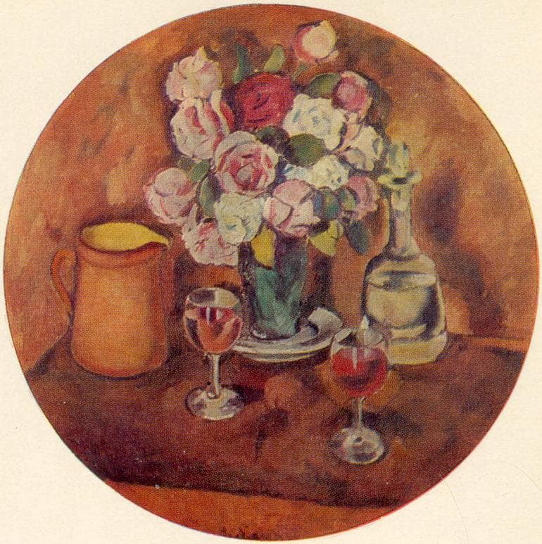 Still Life. Roses by Ilya Mashkov — Oil Painting Reproduction