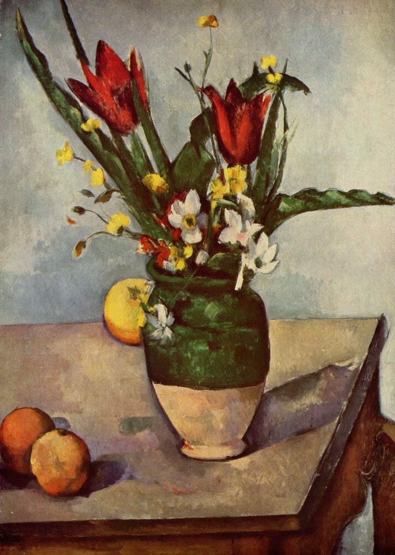 Still Life, Tulips and apples by Paul Cezanne — Oil Painting Reproduction