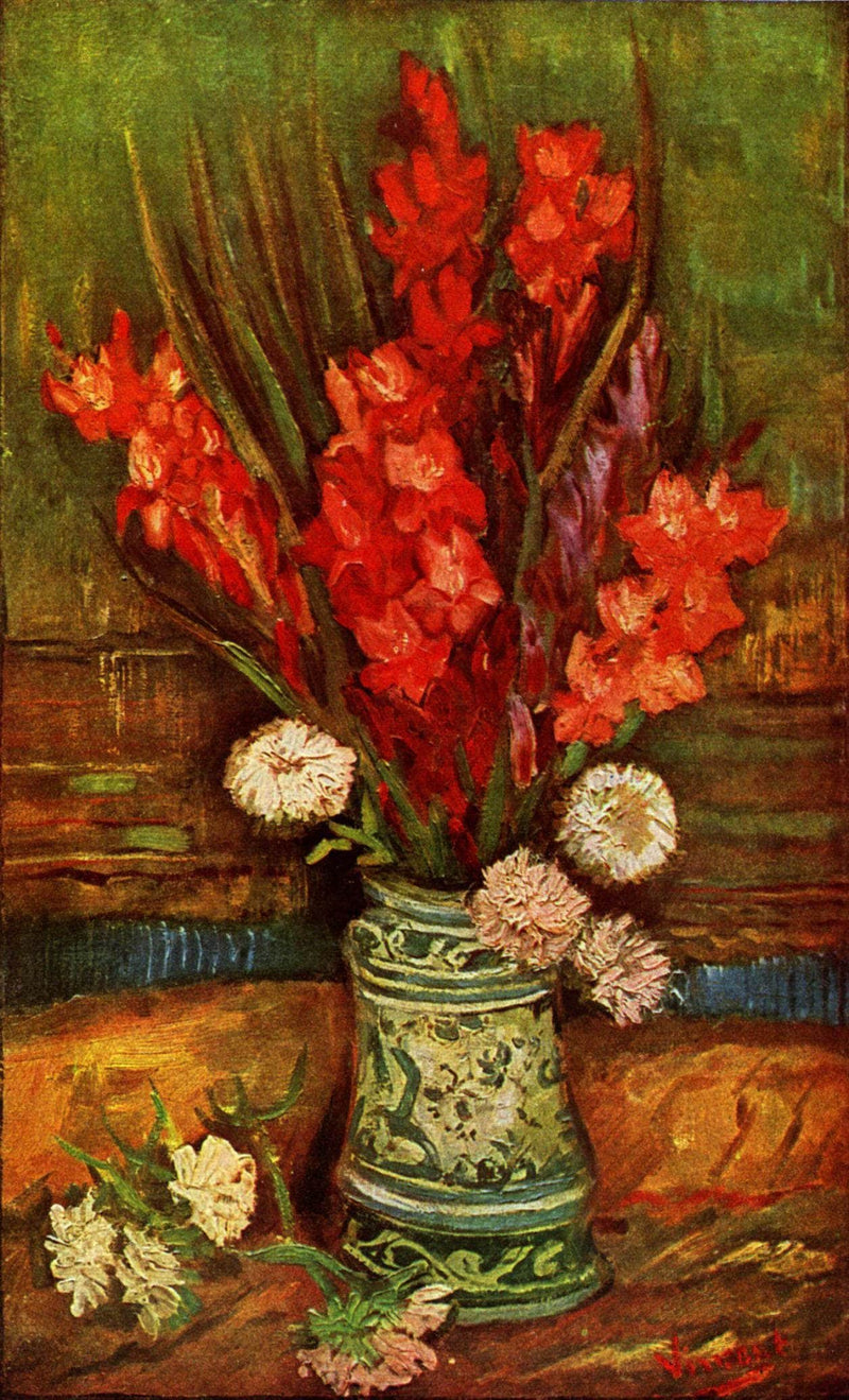 Still LIfe - Vase with Red Gladiolas by Vincent van Gogh — Oil Painting Reproduction