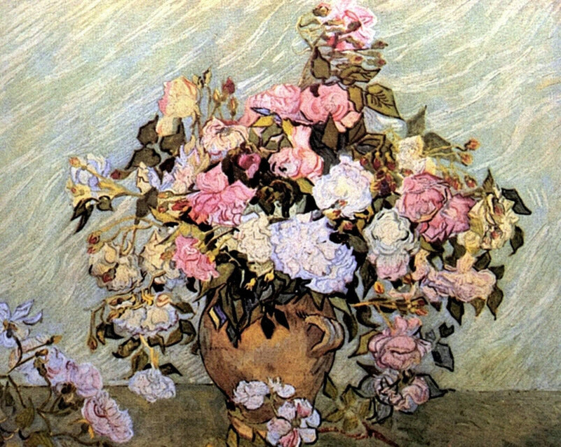 Still Life Vase with Roses by Vincent van Gogh — Oil Painting Reproduction