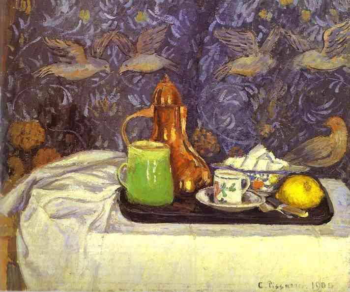 Still Life with a Coffee Pot by Camille Pissarro — Oil Painting Reproduction