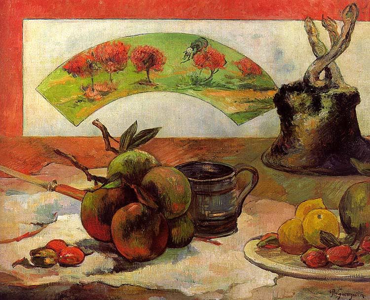 Still Life with a Fan by Paul Gauguin — Oil Painting Reproduction