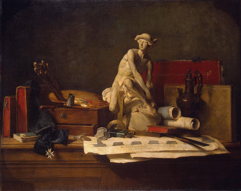 Still Life with Attributes of the Arts by Jean-Baptiste-Simeon Chardin — Oil Painting Reproduction