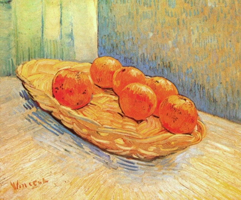 Still Life with Basket and Six Oranges by Vincent van Gogh — Oil Painting Reproduction