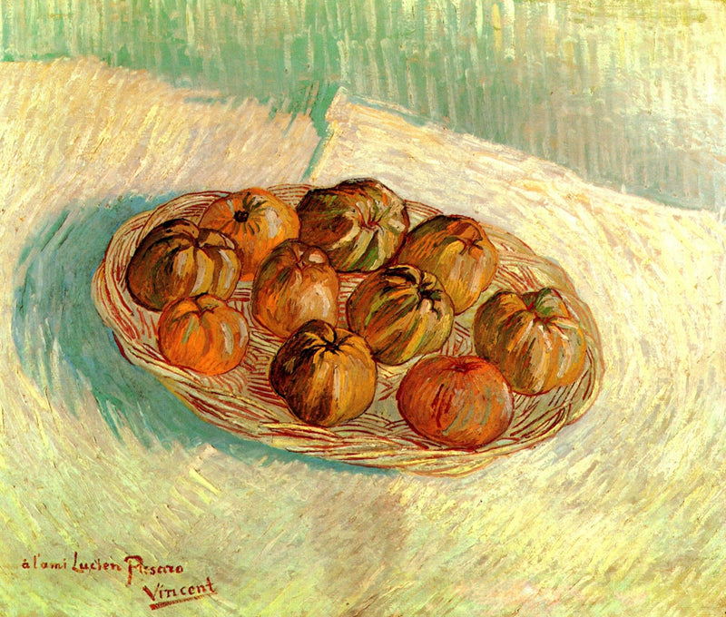 Still Life with Basket of Apples (to Lucien Pissarro) by Vincent van Gogh — Oil Painting Reproduction