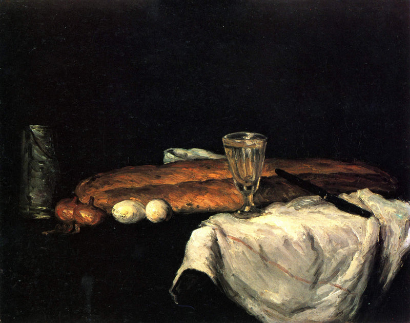 Still Life with Bread and Eggs by Paul Cezanne — Oil Painting Reproduction