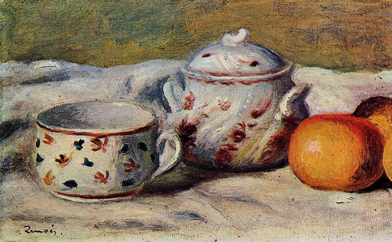 Still Life with Cup and Sugar Bowl by Pierre-Auguste Renoir — Oil Painting Reproduction