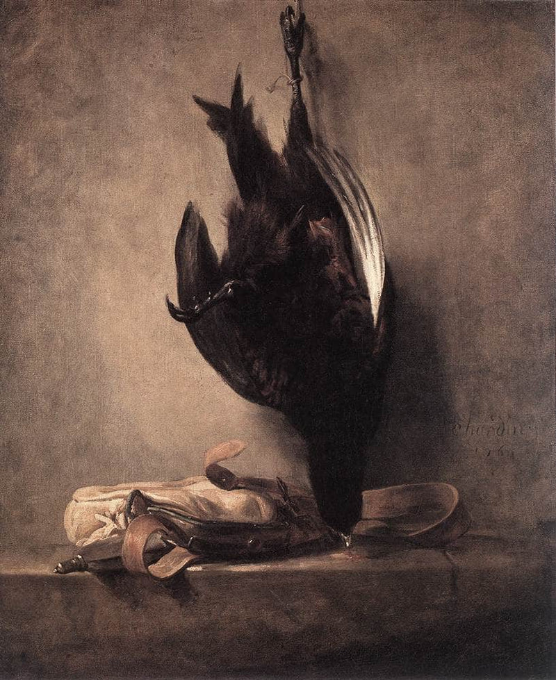 Still Life with Dead Pheasant and Hunting Bag by Jean-Baptiste-Simeon Chardin — Oil Painting Reproduction