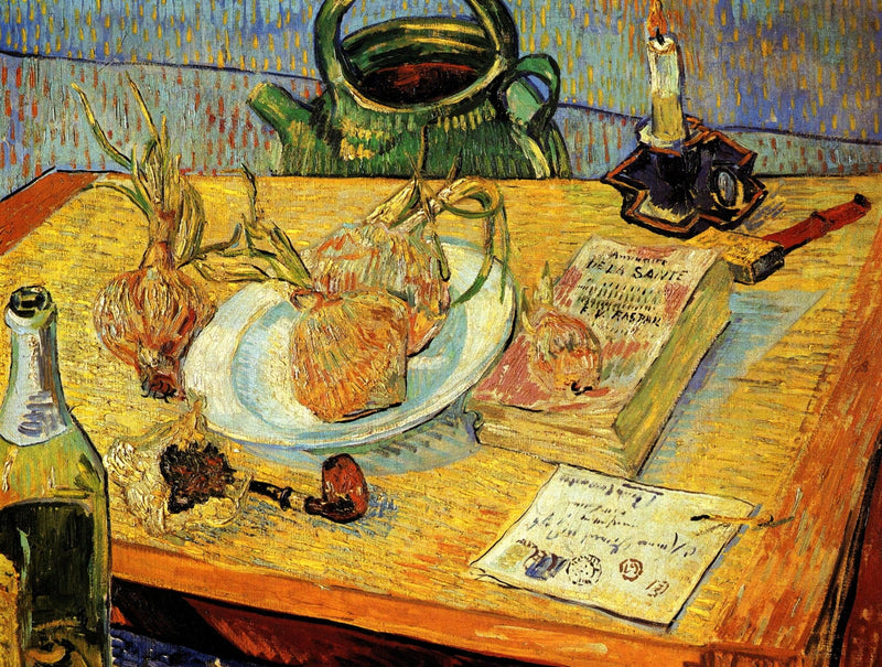 Still Life with Drawing Board, Pipe, Onions and Sealing-Wax by Vincent van Gogh — Oil Painting Reproduction