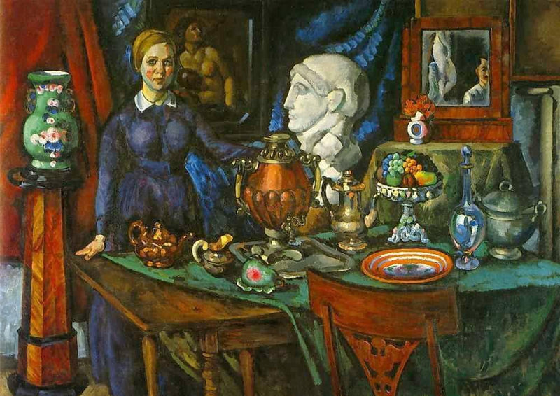 Still Life with Female Figure by Ilya Mashkov — Oil Painting Reproduction