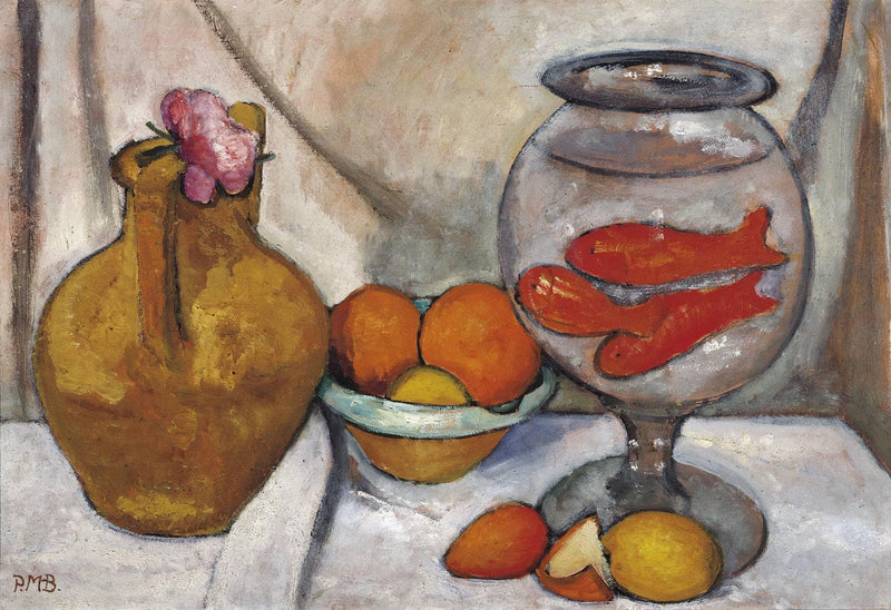 Still life with fish bowl by Paula Modersohn-Becker — Oil Painting Reproduction