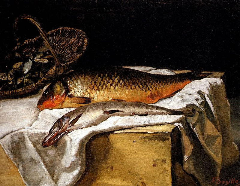 Still Life with Fish by Frederic Bazille — Oil Painting Reproduction