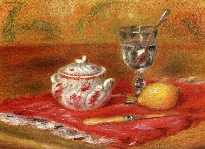 Still LIfe with Glass and Lemon by Pierre-Auguste Renoir — Oil Painting Reproduction