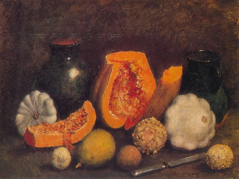 Still life with green jug and the pumpkin by Ilya Mashkov — Oil Painting Reproduction