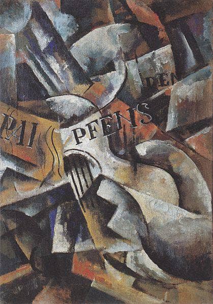 Still Life with Guitar by Lyubov Popova — Oil Painting Reproduction
