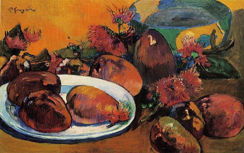 Still life with mangoes by Paul Gauguin — Oil Painting Reproduction