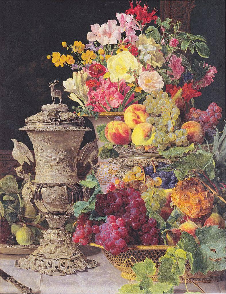 Still Life with Morning Cup by Ferdinand Georg Waldmüller — Oil Painting Reproduction