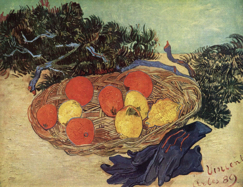 Still Life with Oranges and Lemons with Blue Gloves by Vincent van Gogh — Oil Painting Reproduction