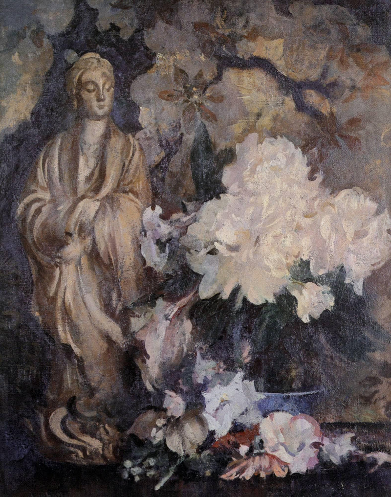 Still Life with Oriental Statue by Edmund Charles Tarbell — Oil Painting Reproduction