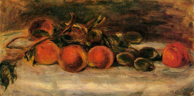 Still Life with Peaches and Chestnuts by Pierre-Auguste Renoir, Oil Painting Reproduction