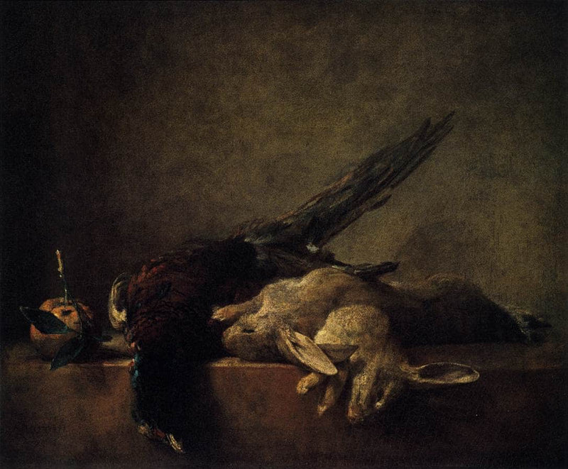 Still Life with Pheasant by Jean-Baptiste-Simeon Chardin — Oil Painting Reproduction