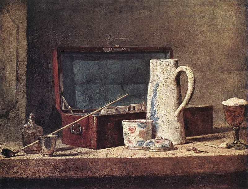 Still Life with Pipe and Jug by Jean-Baptiste-Simeon Chardin — Oil Painting Reproduction