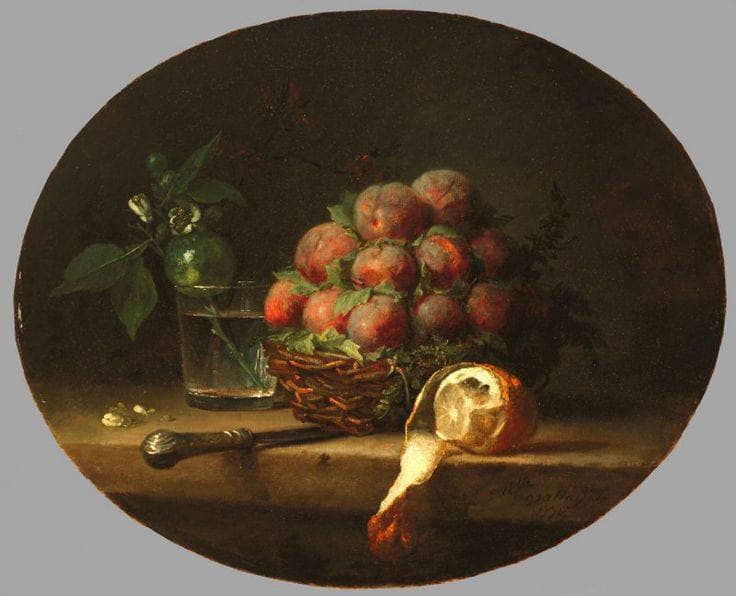 Still Life with Plums and a Lemon by Anne Vallayer-Coster — Oil Painting Reproduction
