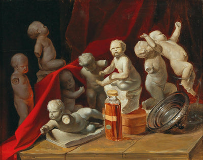 Still Life with Putti in apartment