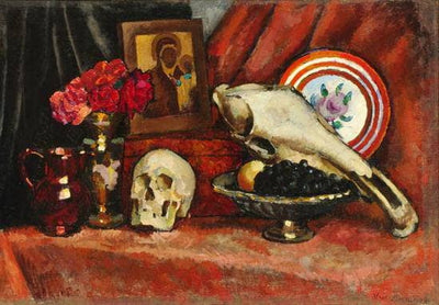 Still Life with Skull in master bedroom