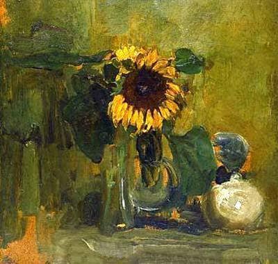 Still life with Sunflower by Piet Mondrian — Oil Painting Reproduction