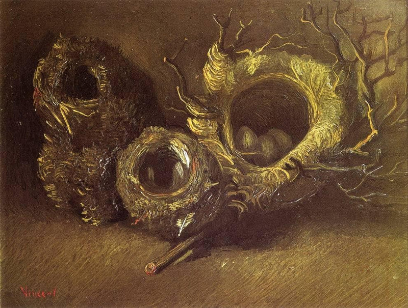 Still Life with Three Birds Nests by Vincent van Gogh — Oil Painting Reproduction