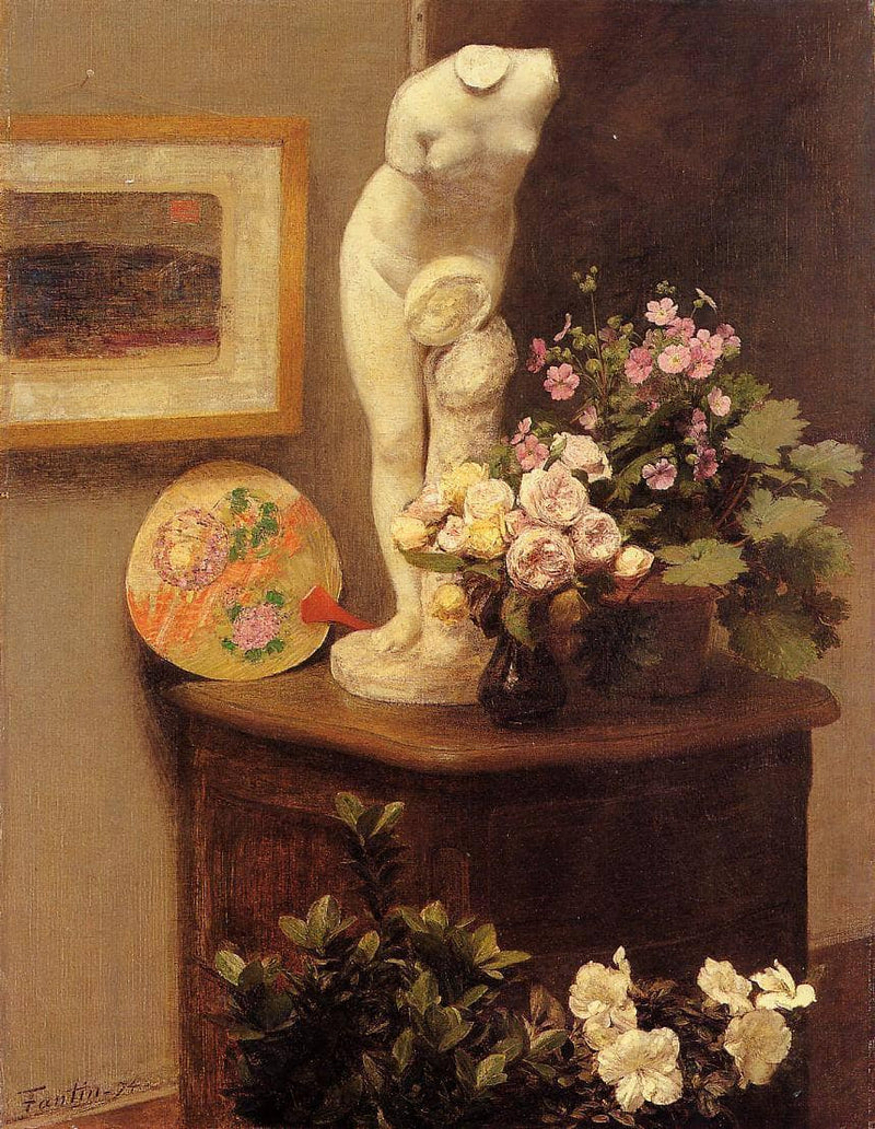 Still Life with Torso and Flowers by Henri Fantin-Latour — Oil Painting Reproduction