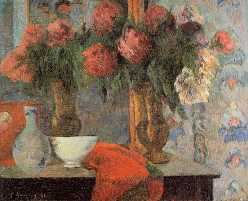 Still life with white bowl by Paul Gauguin — Oil Painting Reproduction