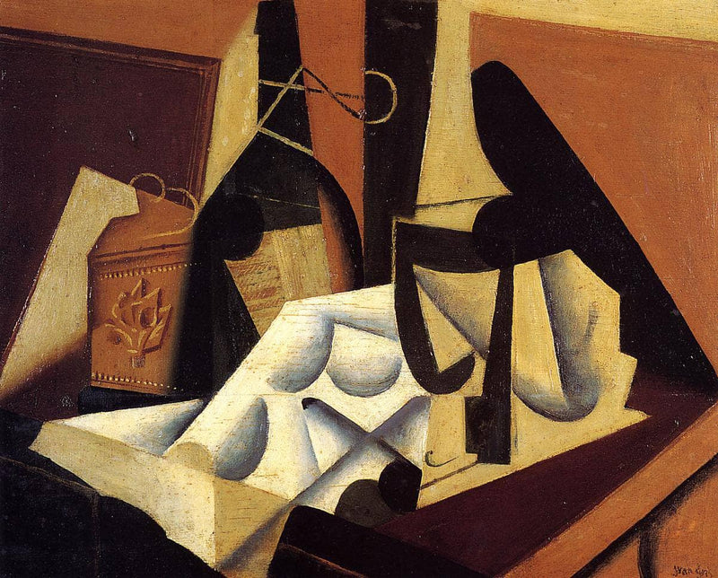 Still Life with White Tablecloth by Juan Gris — Oil Painting Reproduction