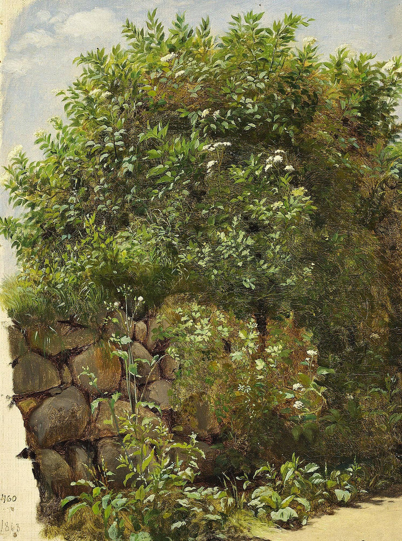 Stone Fence by Otto Bache — Oil Painting Reproduction