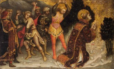 Stoning of St. Stephen in modern living room