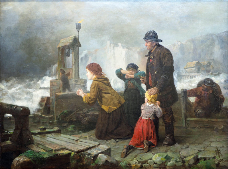 Storm bells a Heligoland by Rudolf Jordan — Oil Painting Reproduction