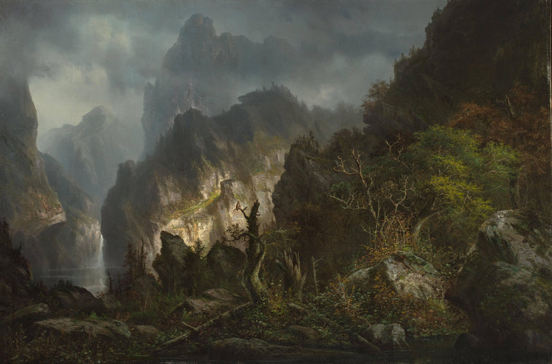 Storm in the Mountains by Hermann Ottomar Herzog — Oil Painting Reproduction