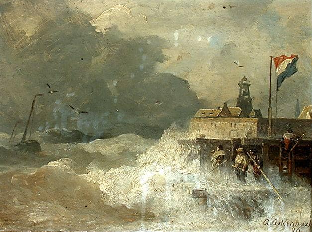 Storm On The Coast by Andreas Achenbach — Oil Painting Reproduction