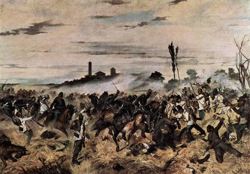 The attack on the Madonna Scoperta (The Battle of Montebello) by Giovanni Fattori — Oil Painting Reproduction