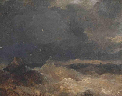 Stormy coast in living room