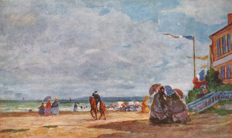 Strand in Trouville by Eugene Boudin — Oil Painting Reproduction