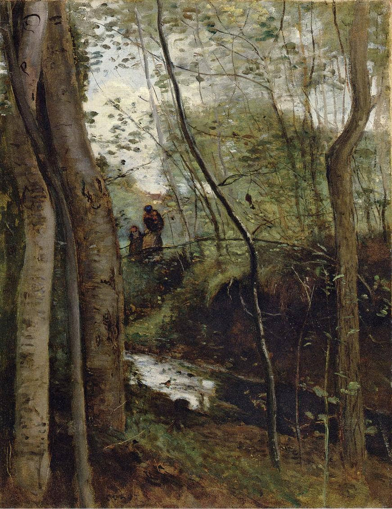 Stream in the Woods by Camille Corot — Oil Painting Reproduction