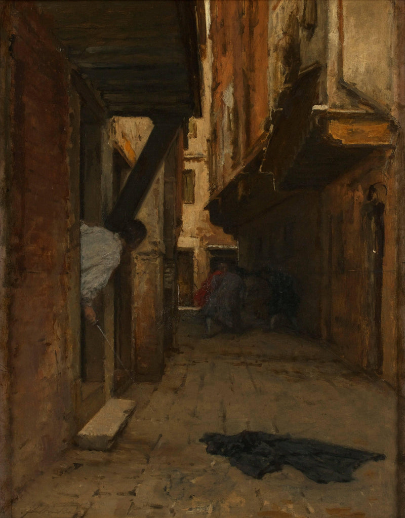 Street fight by August von Pettenkofen — Oil Painting Reproduction