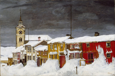 Street in Røros in Winter in home office