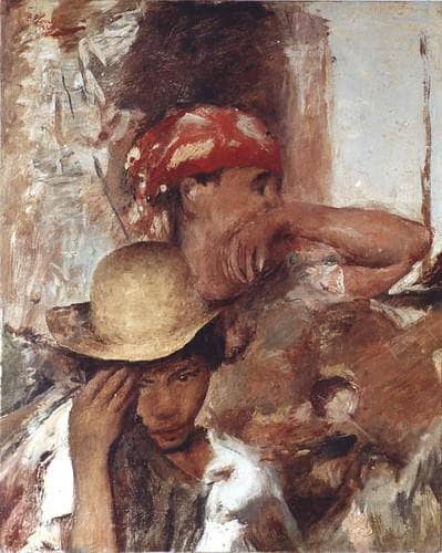 Street musicians of Jakarta by Romualdo Locatelli — Oil Painting Reproduction