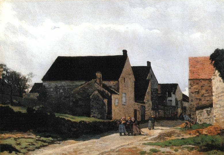 Street of Marlotte (also known as Women Going to the Woods) by Alfred Sisley — Oil Painting Reproduction